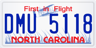 NC license plate DMU5118
