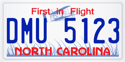 NC license plate DMU5123