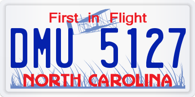 NC license plate DMU5127