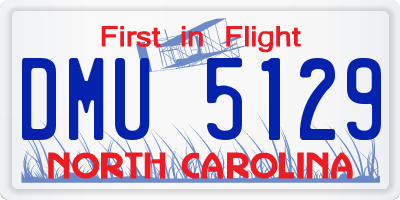 NC license plate DMU5129