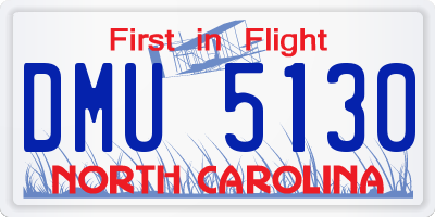 NC license plate DMU5130