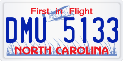 NC license plate DMU5133