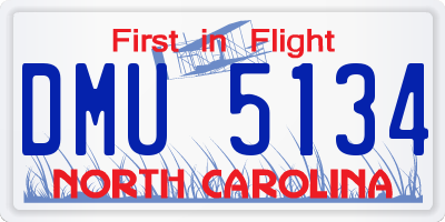 NC license plate DMU5134