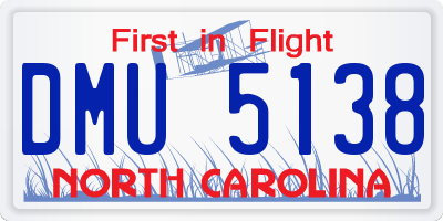 NC license plate DMU5138