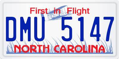 NC license plate DMU5147