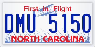 NC license plate DMU5150