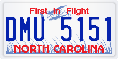 NC license plate DMU5151