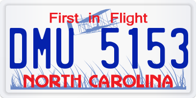 NC license plate DMU5153