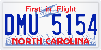 NC license plate DMU5154