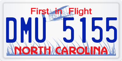 NC license plate DMU5155