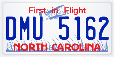 NC license plate DMU5162