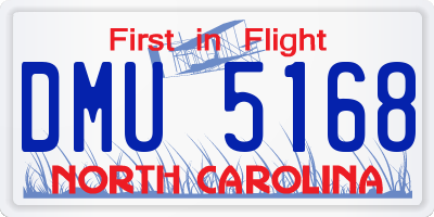 NC license plate DMU5168