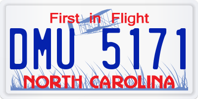 NC license plate DMU5171