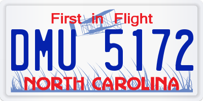 NC license plate DMU5172