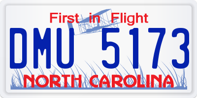 NC license plate DMU5173