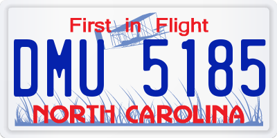 NC license plate DMU5185