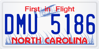 NC license plate DMU5186