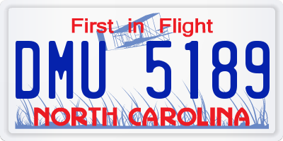 NC license plate DMU5189