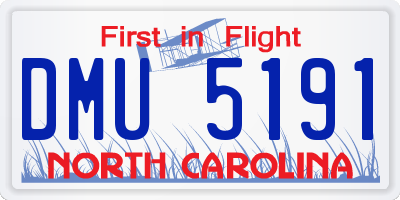 NC license plate DMU5191