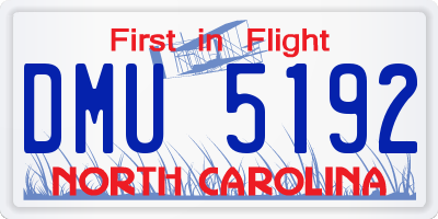 NC license plate DMU5192