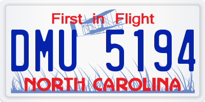 NC license plate DMU5194