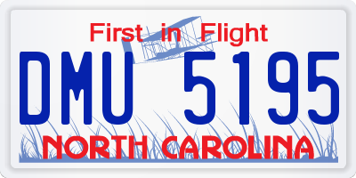 NC license plate DMU5195