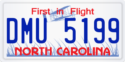 NC license plate DMU5199