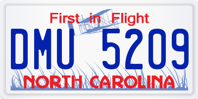 NC license plate DMU5209