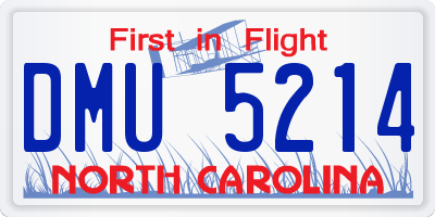 NC license plate DMU5214