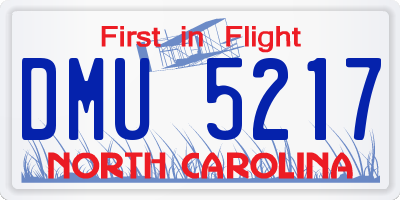 NC license plate DMU5217
