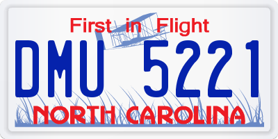 NC license plate DMU5221