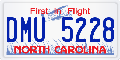 NC license plate DMU5228