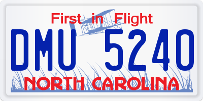 NC license plate DMU5240