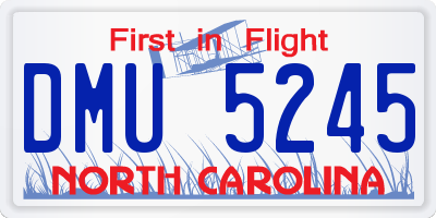 NC license plate DMU5245