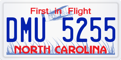 NC license plate DMU5255