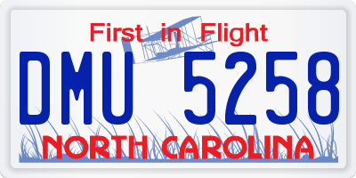NC license plate DMU5258