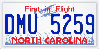 NC license plate DMU5259