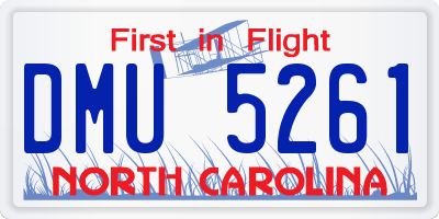 NC license plate DMU5261