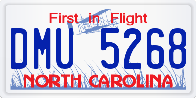 NC license plate DMU5268