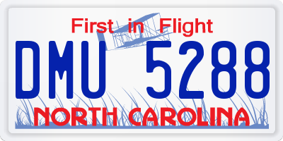 NC license plate DMU5288