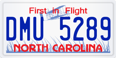 NC license plate DMU5289