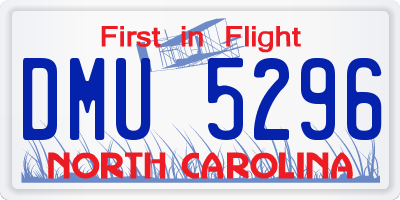 NC license plate DMU5296
