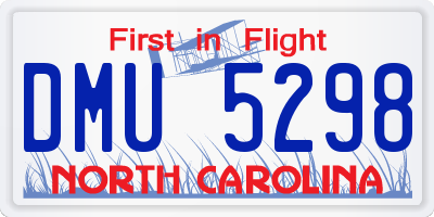 NC license plate DMU5298
