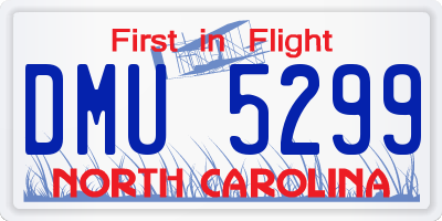NC license plate DMU5299