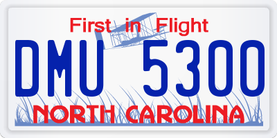 NC license plate DMU5300