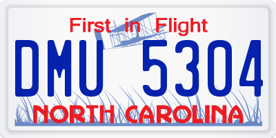 NC license plate DMU5304