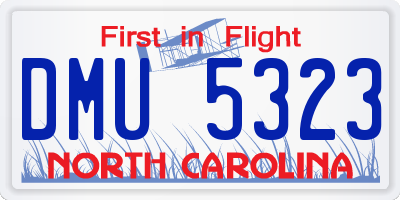 NC license plate DMU5323