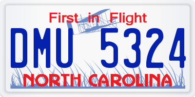NC license plate DMU5324