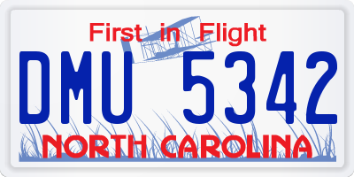 NC license plate DMU5342