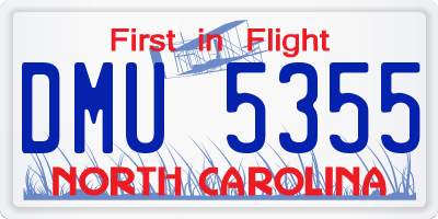 NC license plate DMU5355